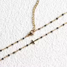 Beaded Side Cross Necklace