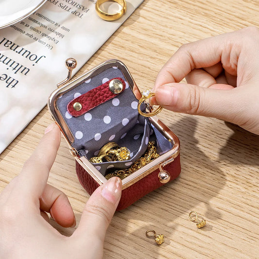 Genuine Leather Mini Jewelry Bag
