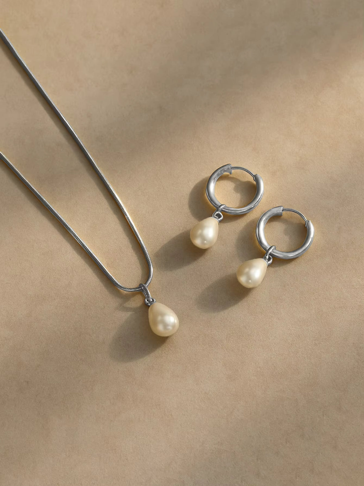 Pearl Necklace And Earring Set